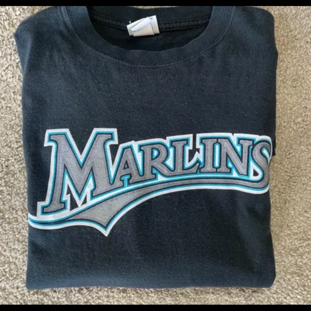 Marlins Josh Beckett #21 Florida Player Jersey T-Shirt 2003 - Rare - Large